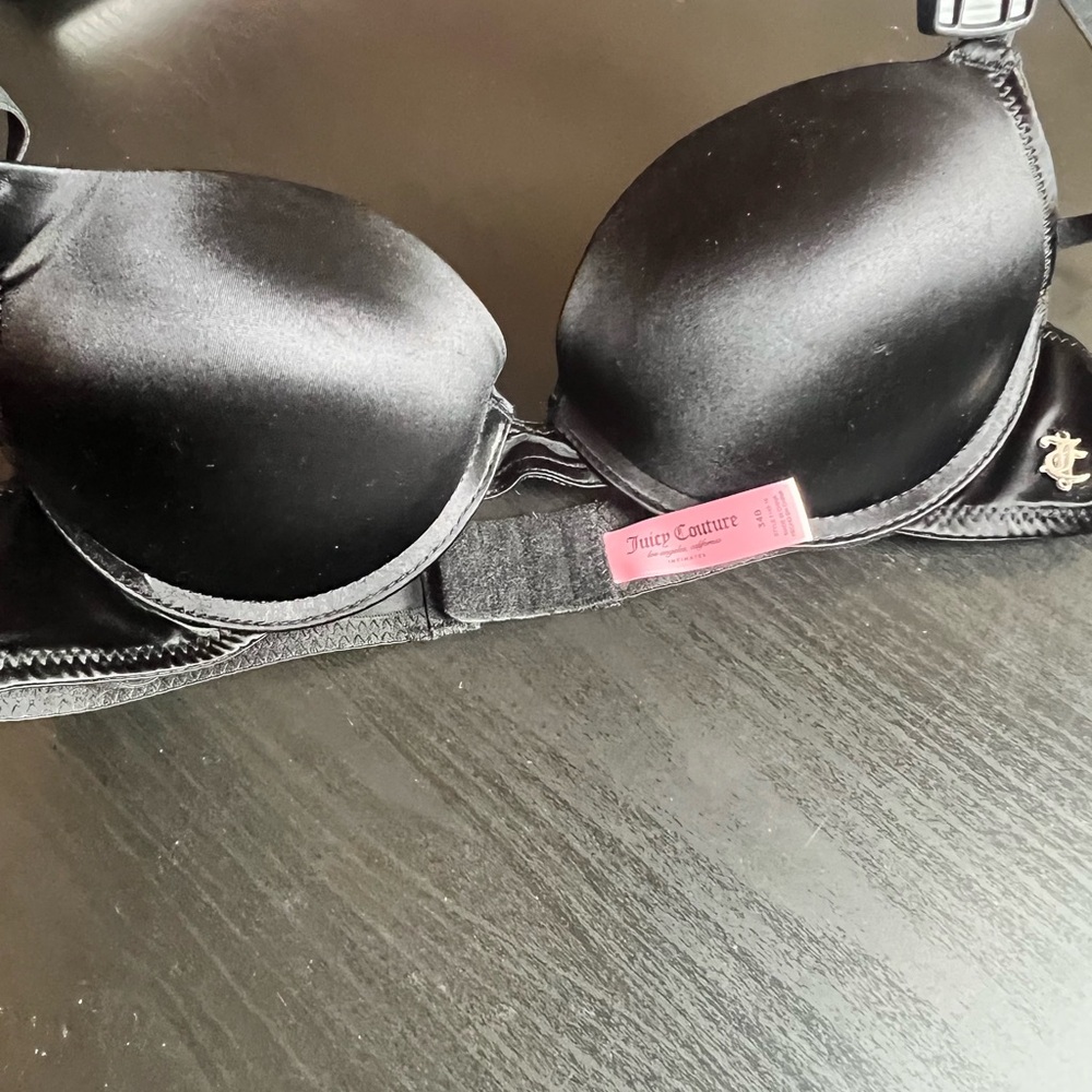 Juicy Couture Elegant Black Satin Bra